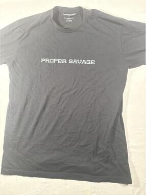 Proper Cloth Men's Black and Grey Tshirt